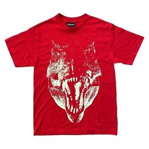The Hundreds x Jurassic Park T-Rex T-Shirt Mens M Red Glow In The Dark